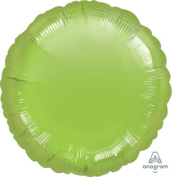 18" Round Metallic Lime Green Mylar Balloon