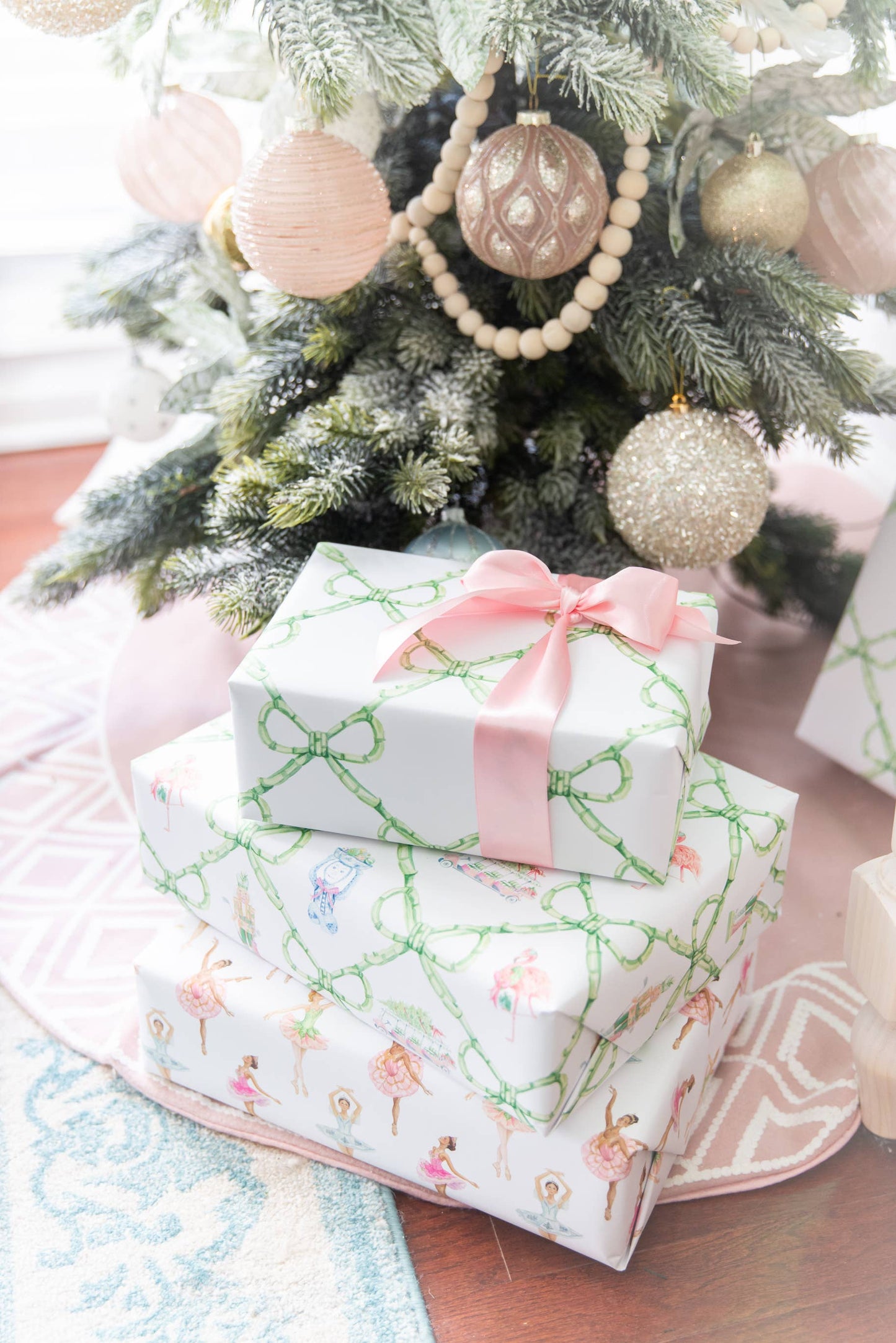 Ballerinas Christmas Wrapping Paper 3 Sheets