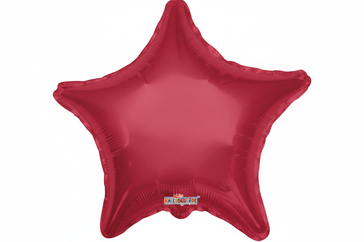 18" Star Burgundy Mylar Balloon