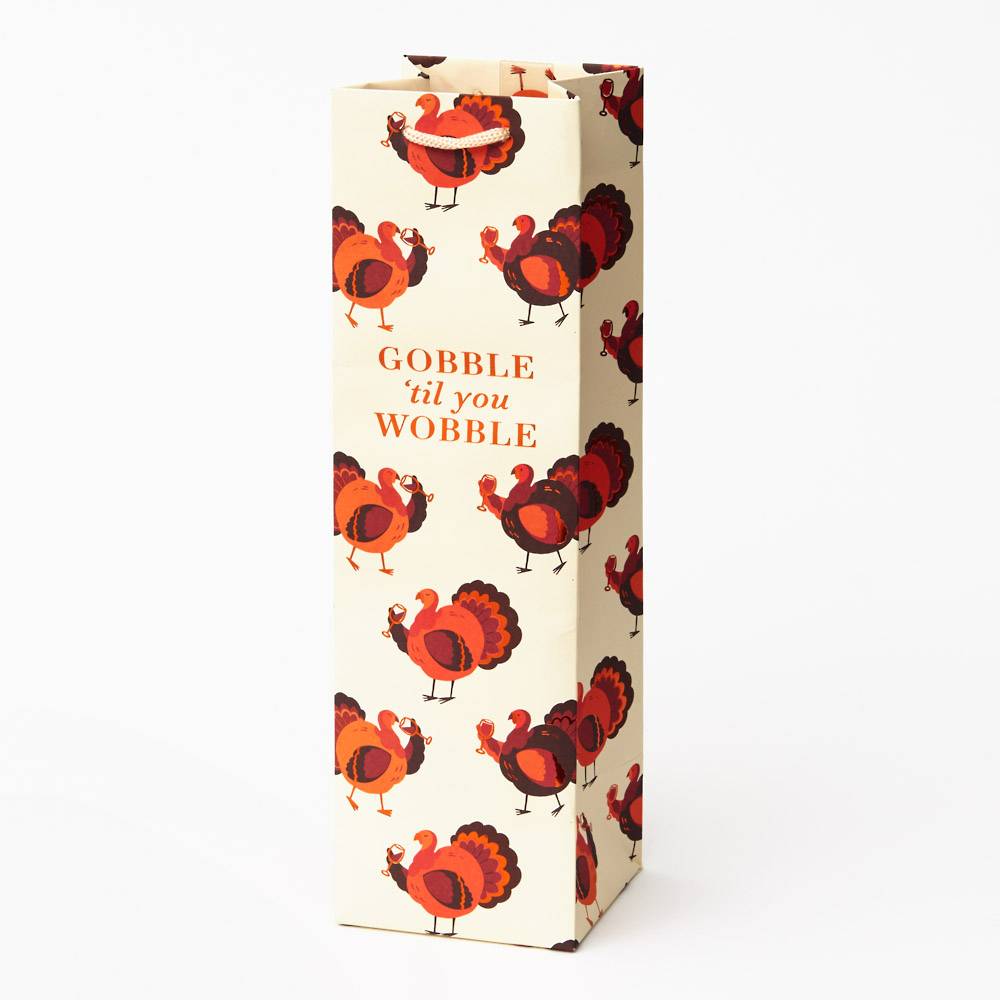 Gobble Til You Wobble Wine Bag