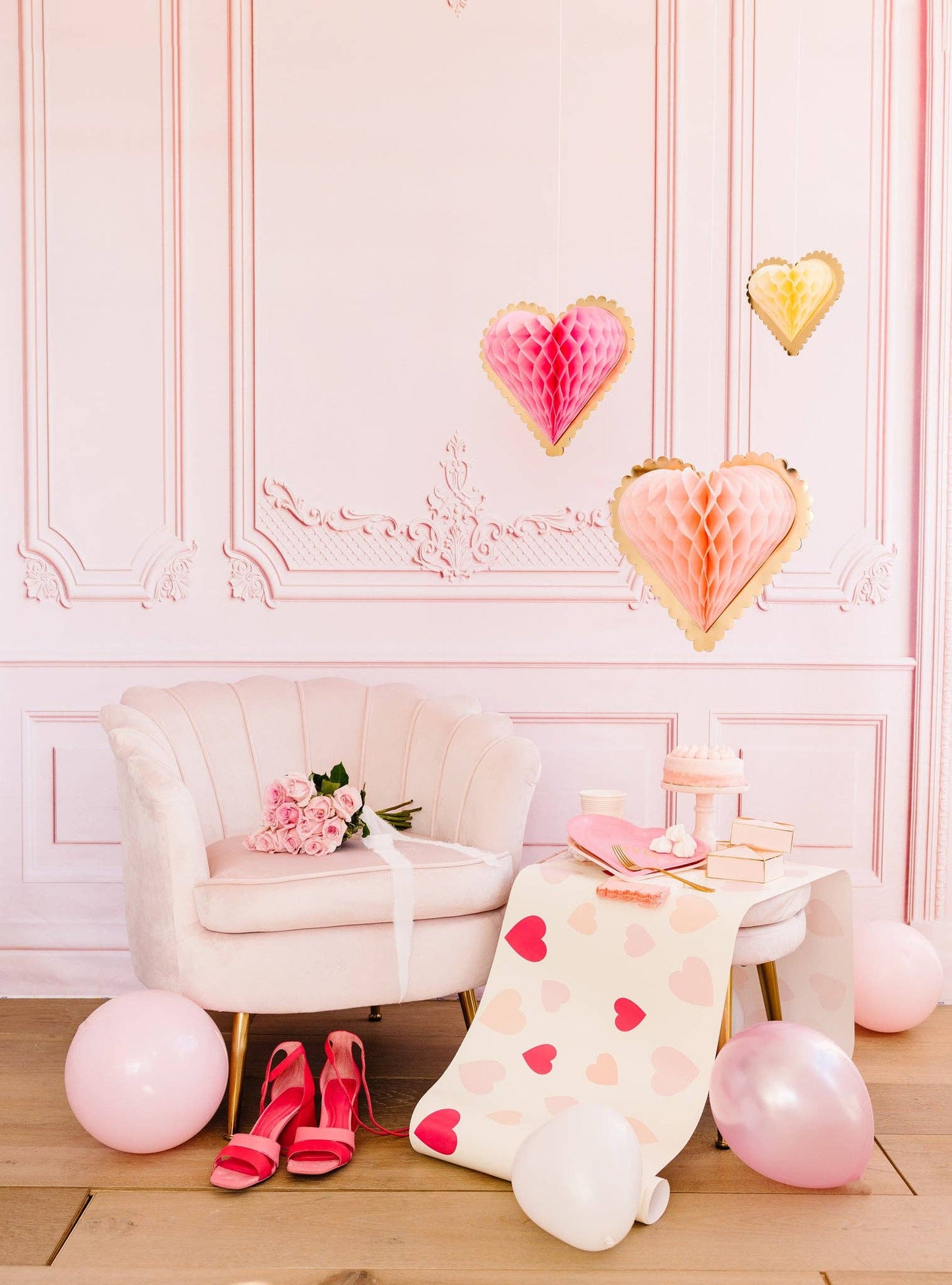 Secret Admirer Honeycomb Hanging Hearts