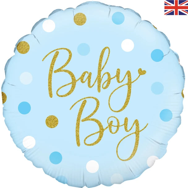 18" Baby Boy Blue Holographic Mylar Balloon