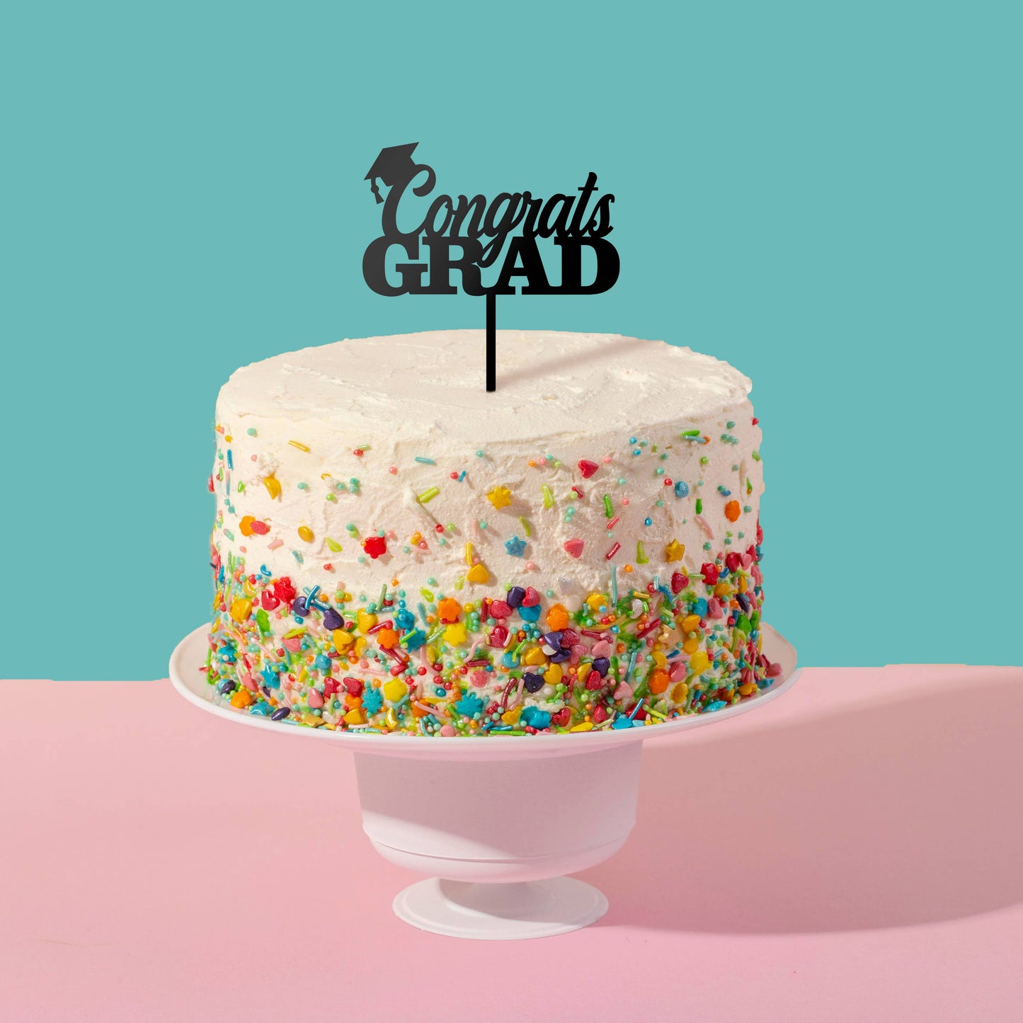 Congrats Grad Cake Topper - Graduation Party Decor