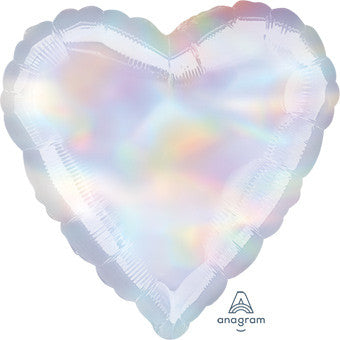 18" Heart Iridescent Holo Mylar Balloon