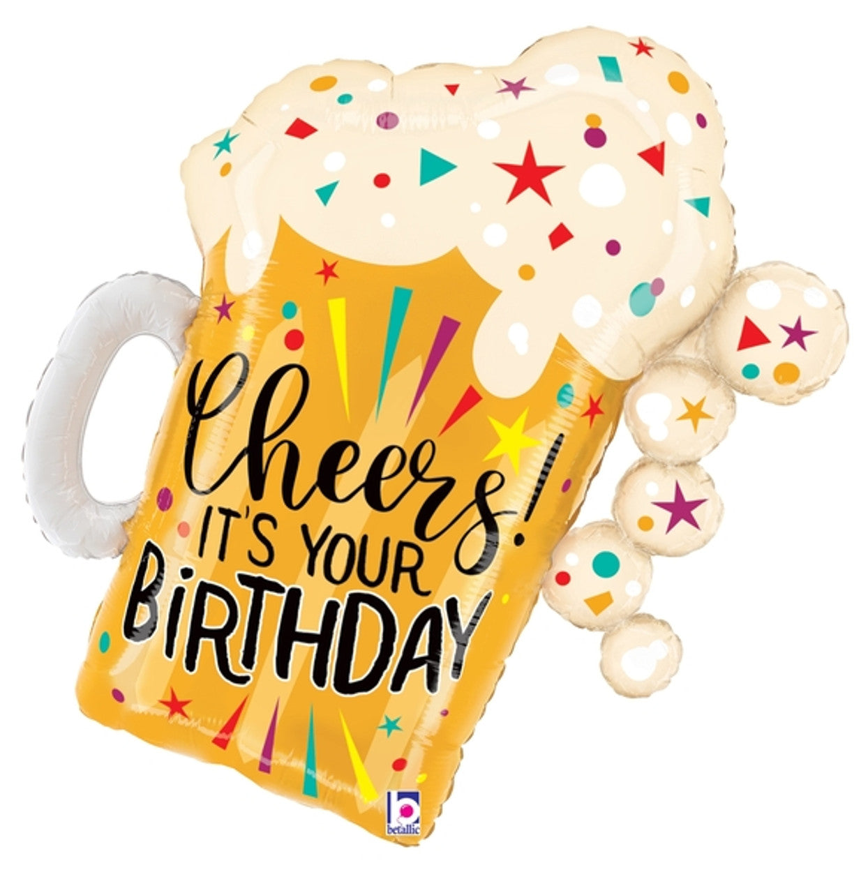 27" Cheers On Your Birthday Beer Mylar Balloon