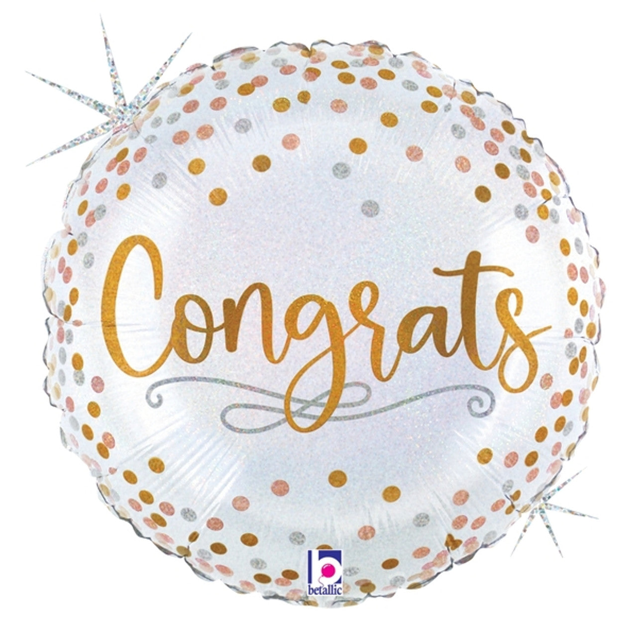 18" Congrats Confetti Holographic Mylar Balloon
