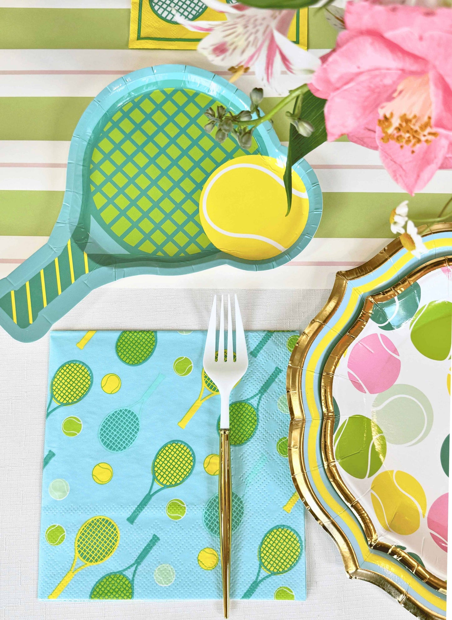 Tennis Racket Multi Lunch Napkin/40pk