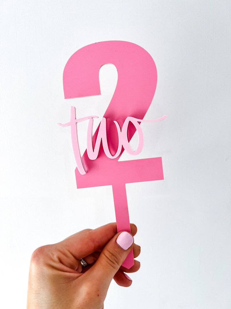 Pink Two Cake Topper