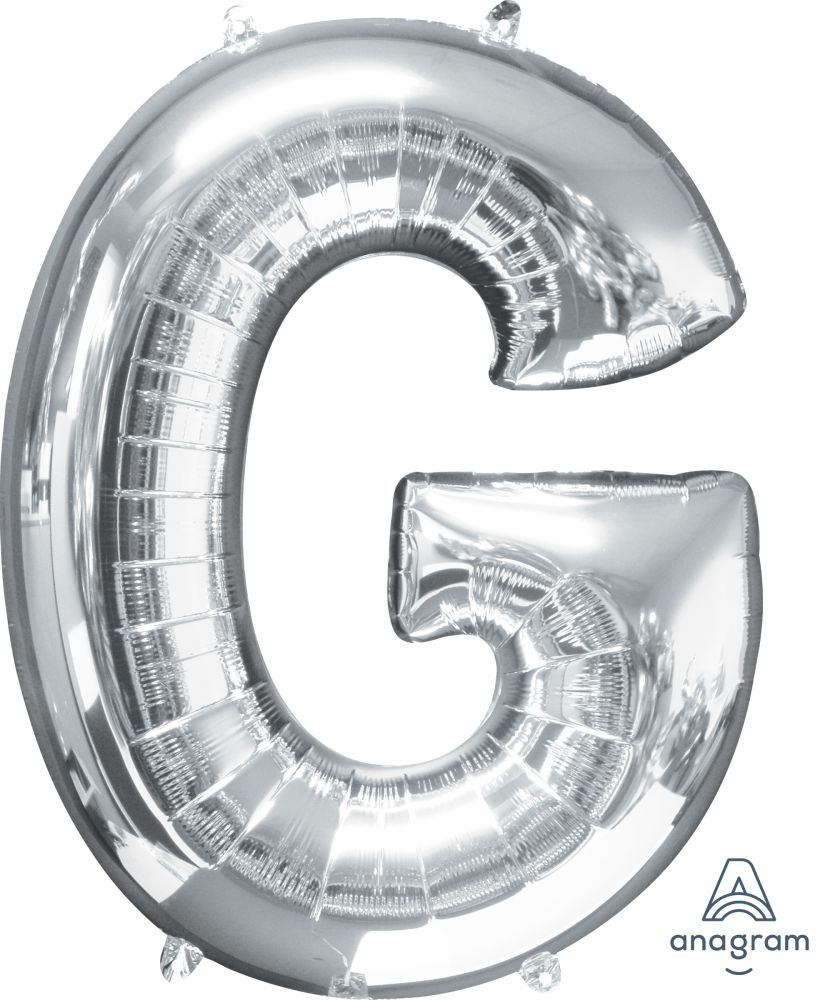 34" Silver Letter G Mylar Balloon