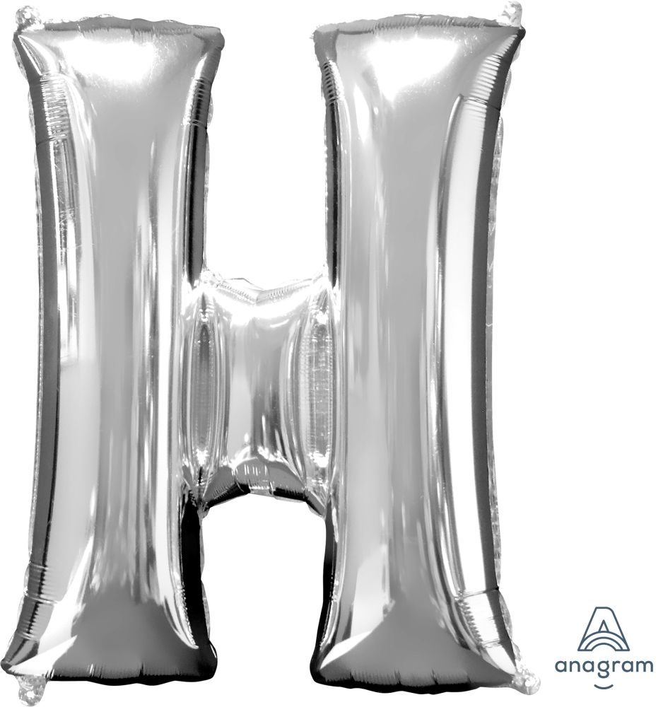 34" Silver Letter H Mylar Balloon