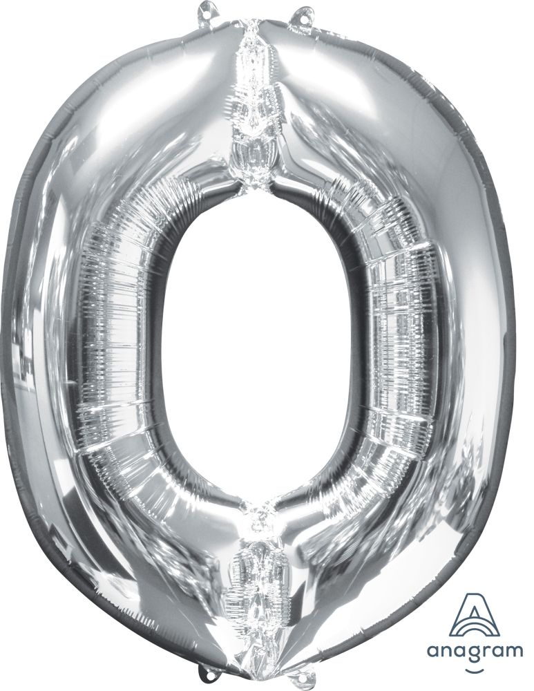 34" Silver Letter O Mylar Balloon