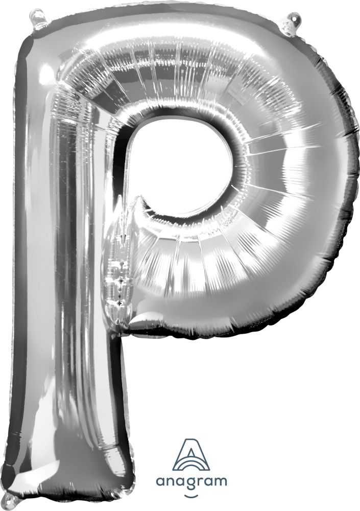 34" Silver Letter P Mylar Balloon