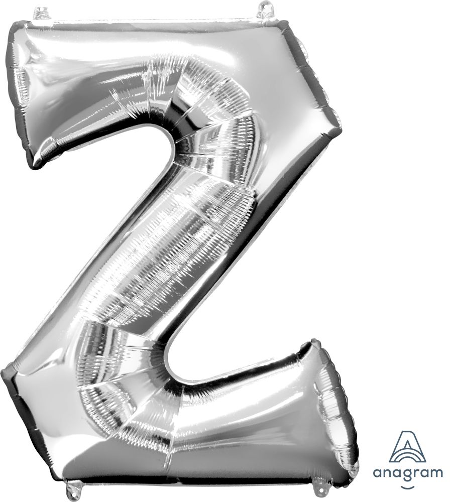 34" Silver Letter Z Mylar Balloon