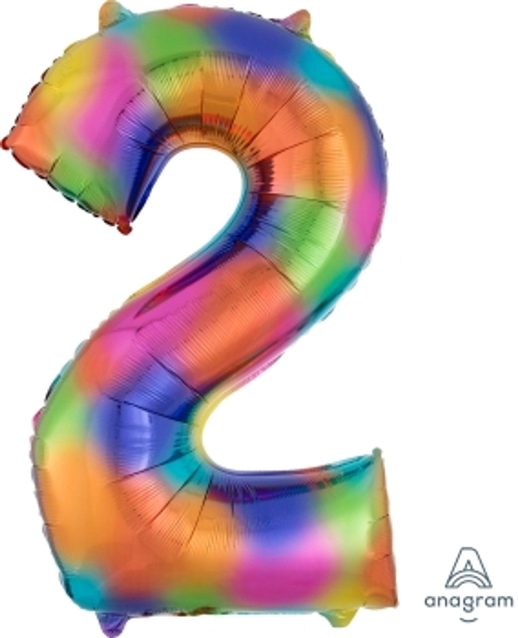 Rainbow Splash Number 2 Mylar balloon 34"