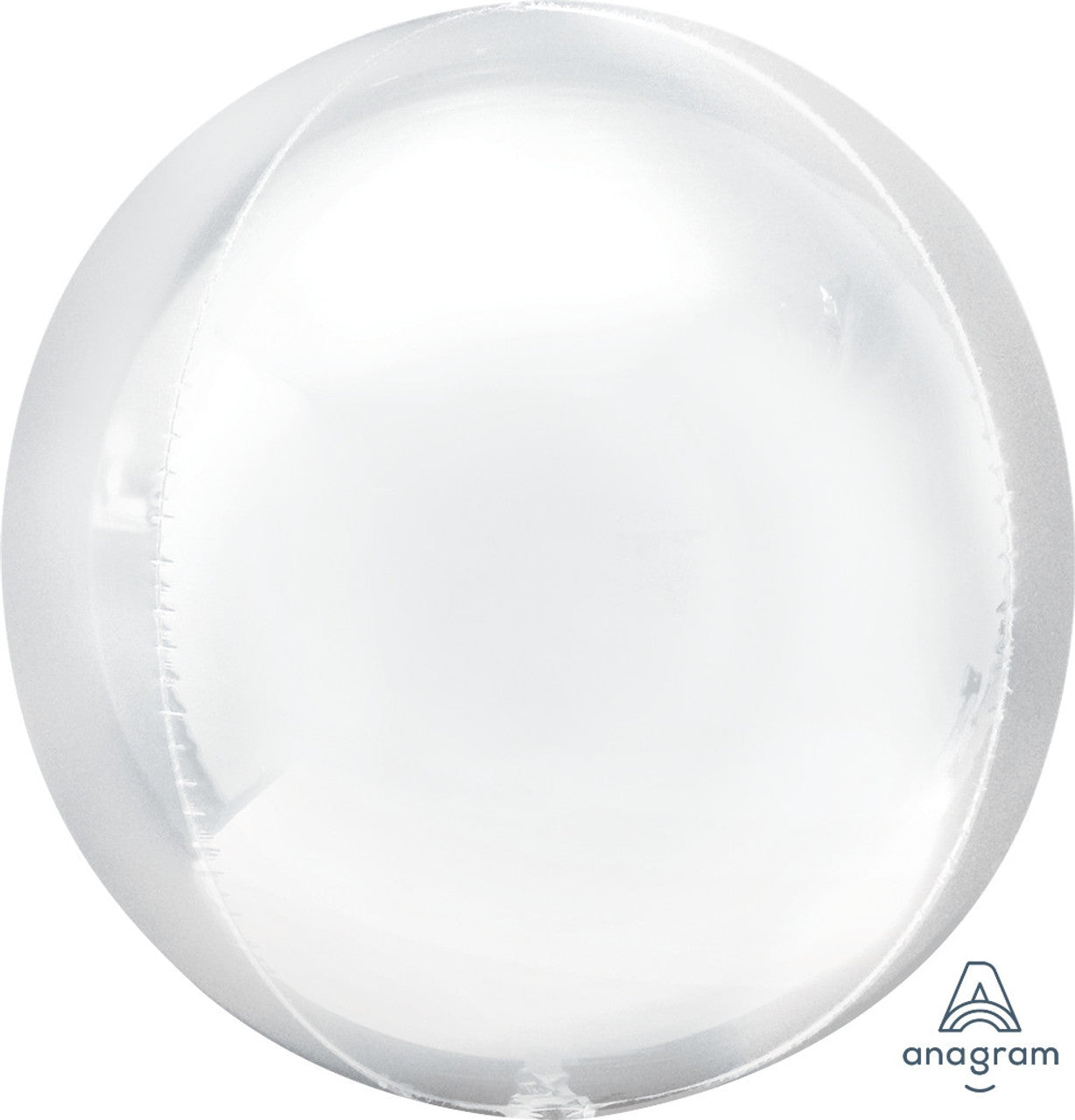 15"A Orbz WHITE Mylar Balloon