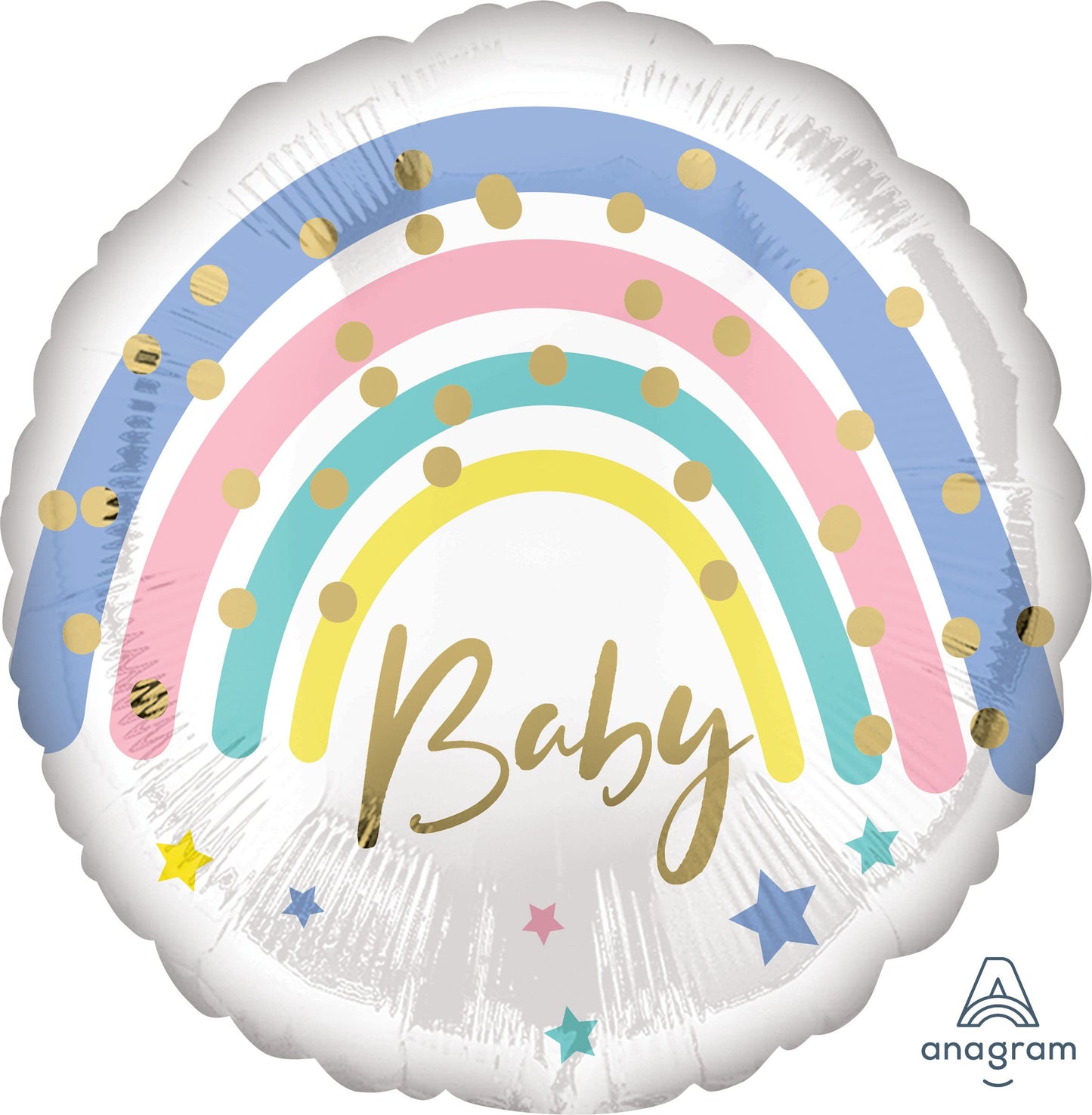 18" Pastel Rainbow Baby Mylar Balloon