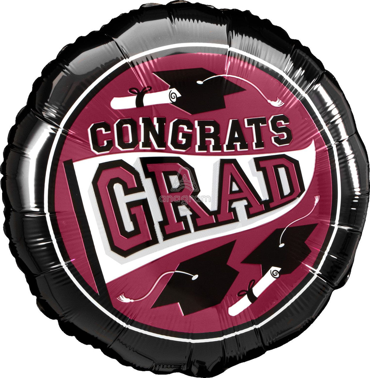 18"A Congrats Grad True Burgundy Mylar Balloon