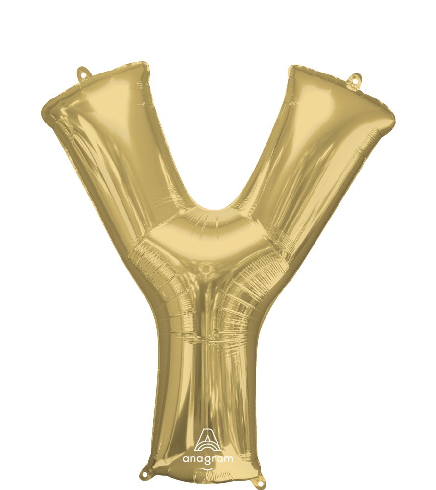 34" Letter Y Mylar Balloon- White Gold