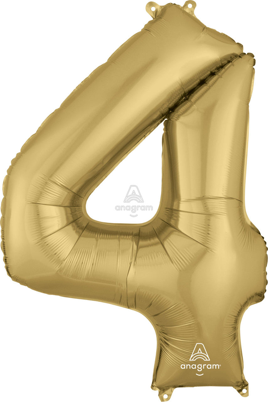 34"A White Gold Number 4 Myler Balloon