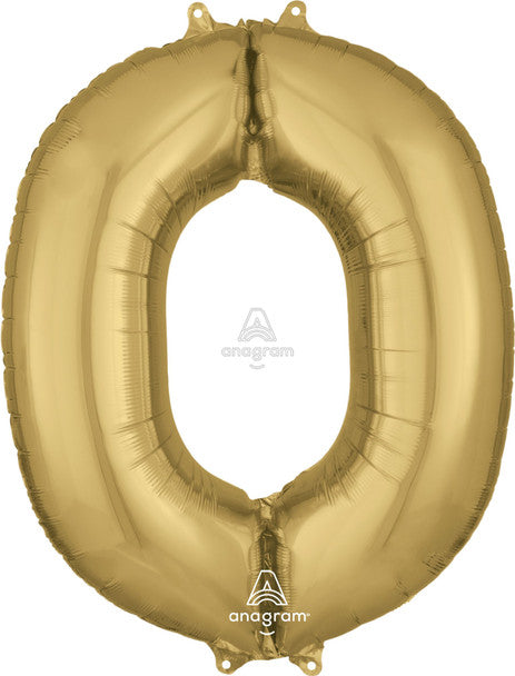 34"A White Gold Letter O Mylar Balloon