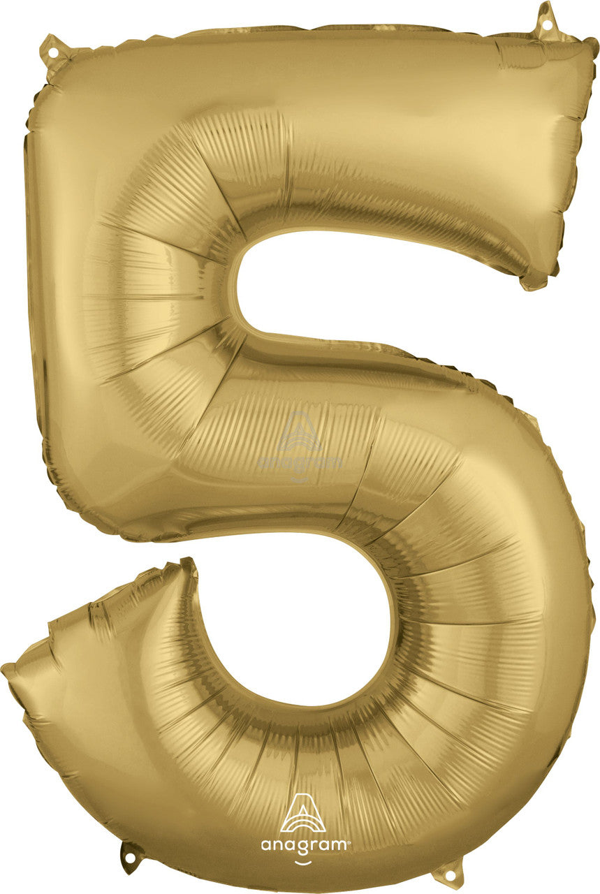 34"A White Gold Number 5 Myler Balloon