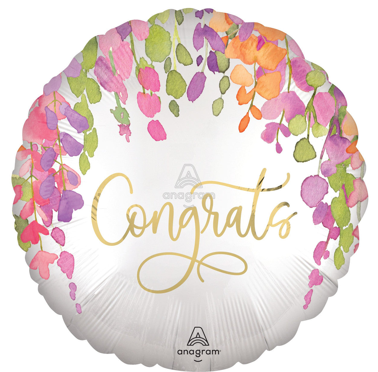 Congrats Romantic Floral mylar balloon