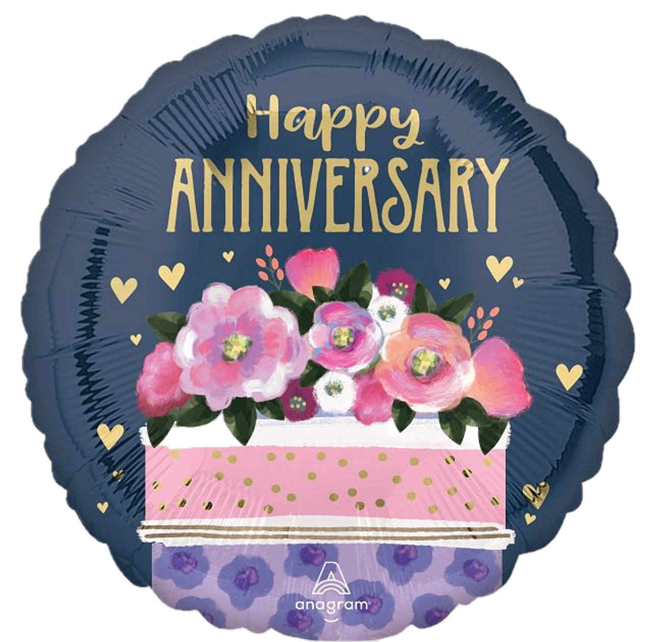 A Happy Anniversary Cake Mylar Balloon