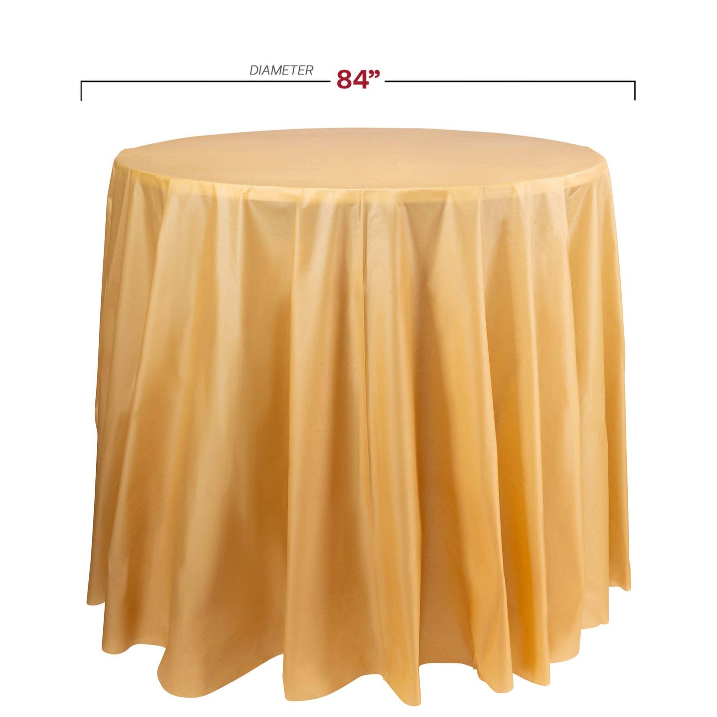 84" Gold Round Disposable Tablecloth - 1 pc