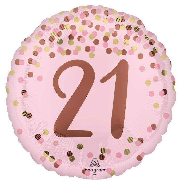 Pretty Pink 21st Birthday Mylar Balloon
