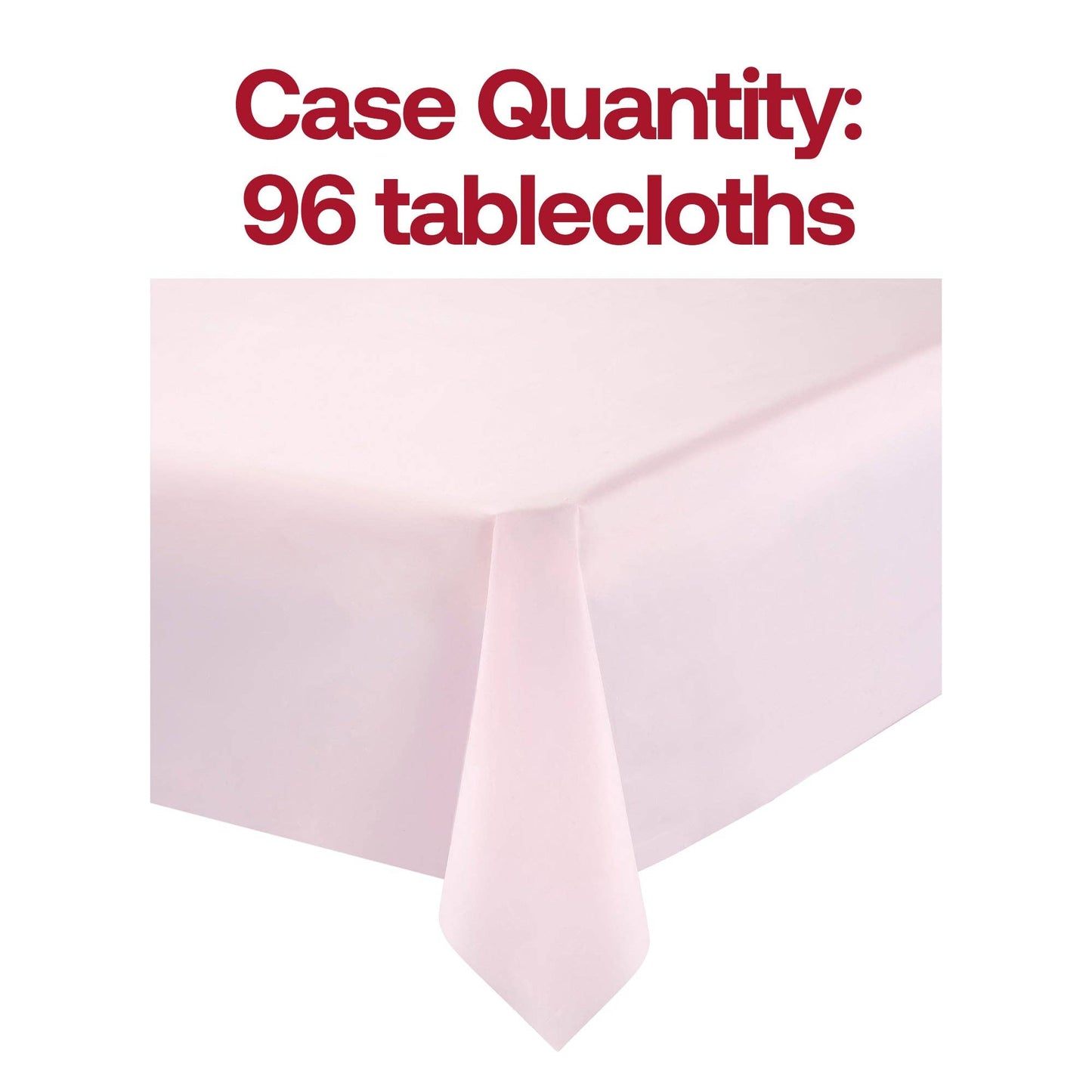 54" x 108" Pink Rectangular Plastic Tablecloth - 1 pc