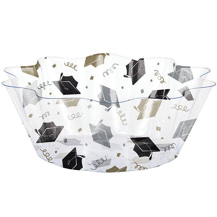 Graduation Cap Plastic Fluted Bowls, 1/Pkg