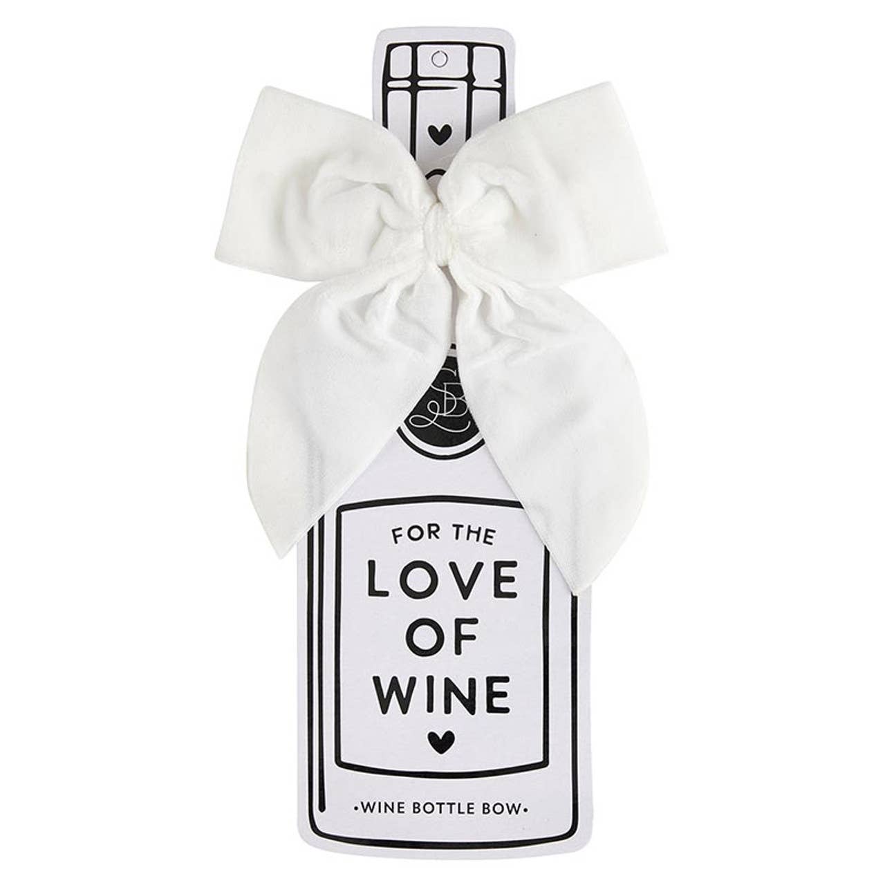 Wine Bottle Bow - White: Spot Clean Only / Velvet, Cardboard