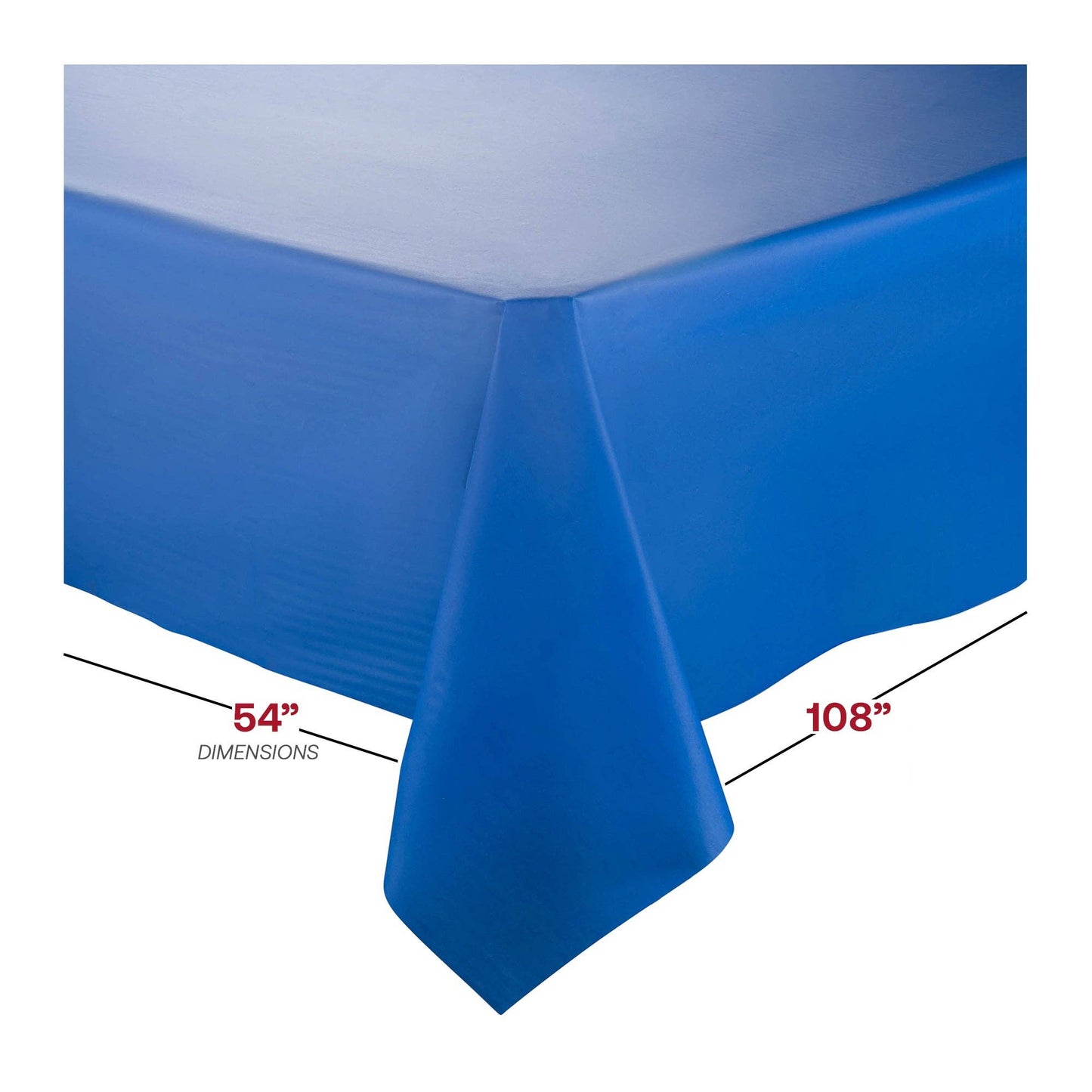 54" x 108" Navy Rectangular Plastic Tablecloth - 1 pc
