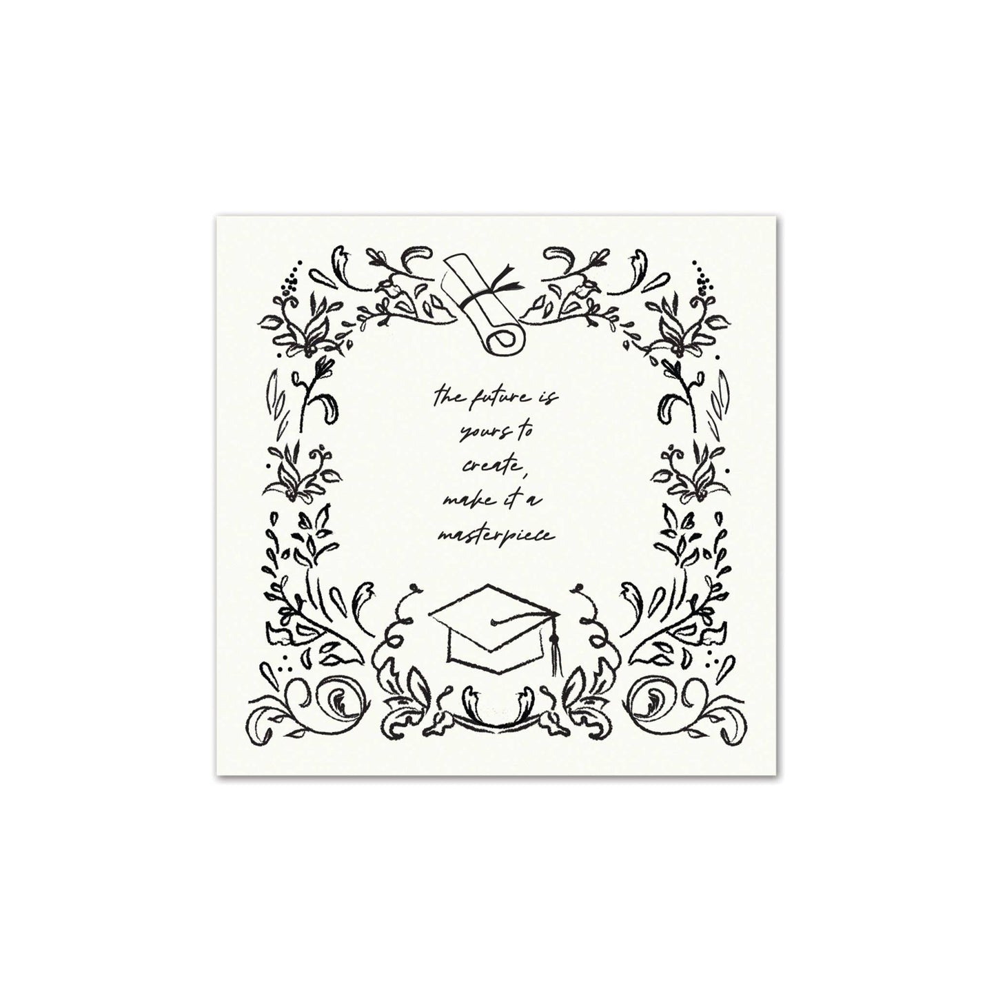 Scroll Floral Cocktail Napkin