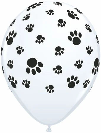 Paw Prints White latex Balloon