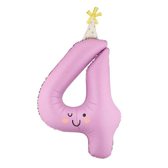 Foil balloon Number ''4'' Lavender 34 in.