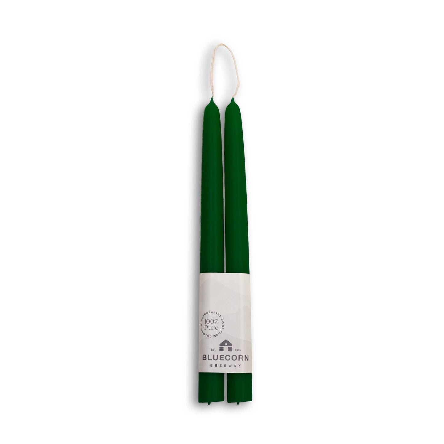 Bluecorn Candles - Beeswax Taper Candles – Eco-Friendly, Dripless & Handmade: Moss / 10"