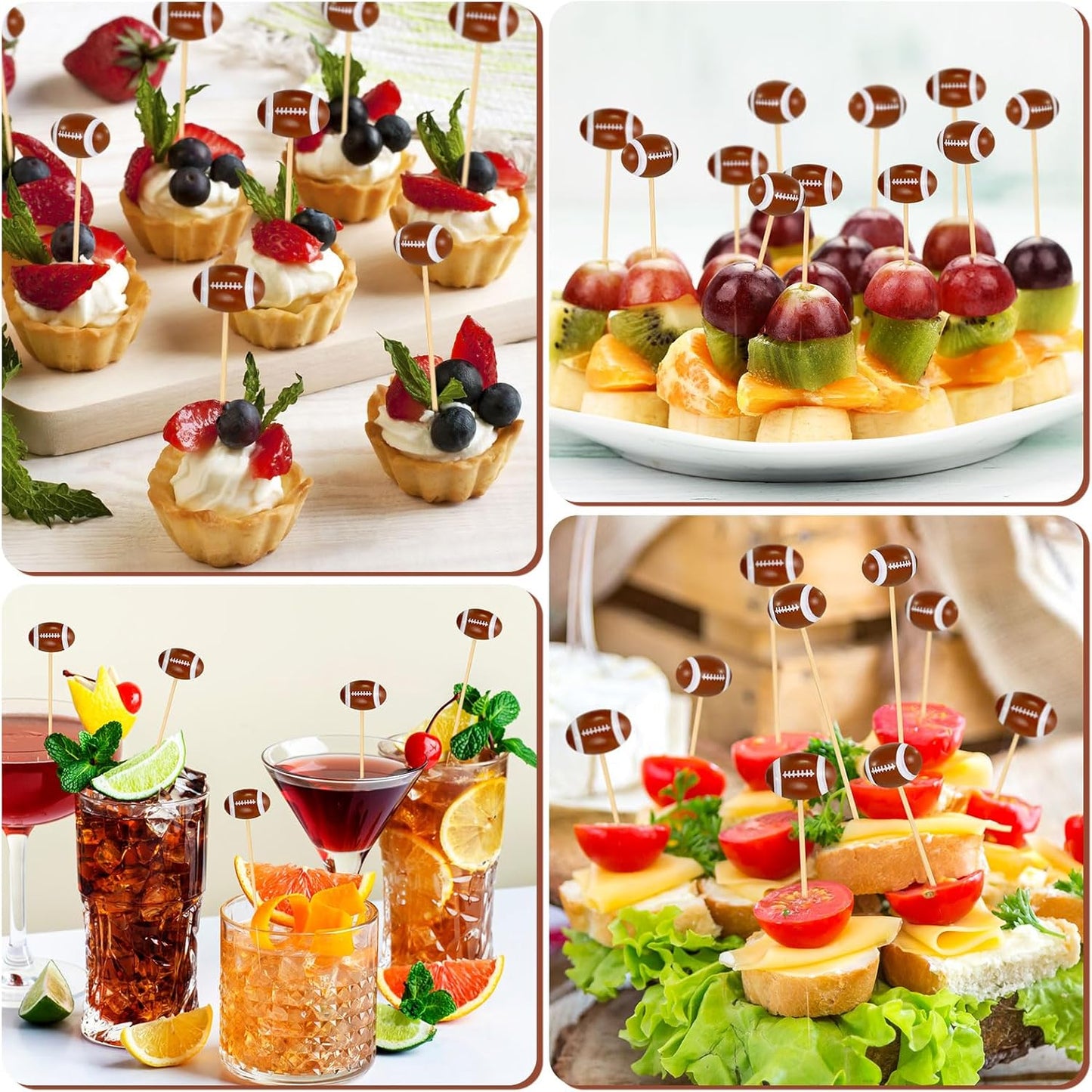 3D Football Cocktail Picks for Appetizers
