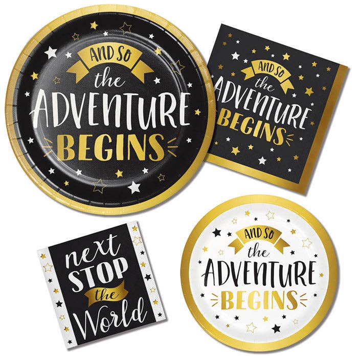 Adventure Begins Paper Dessert Plates, 8/Pkg