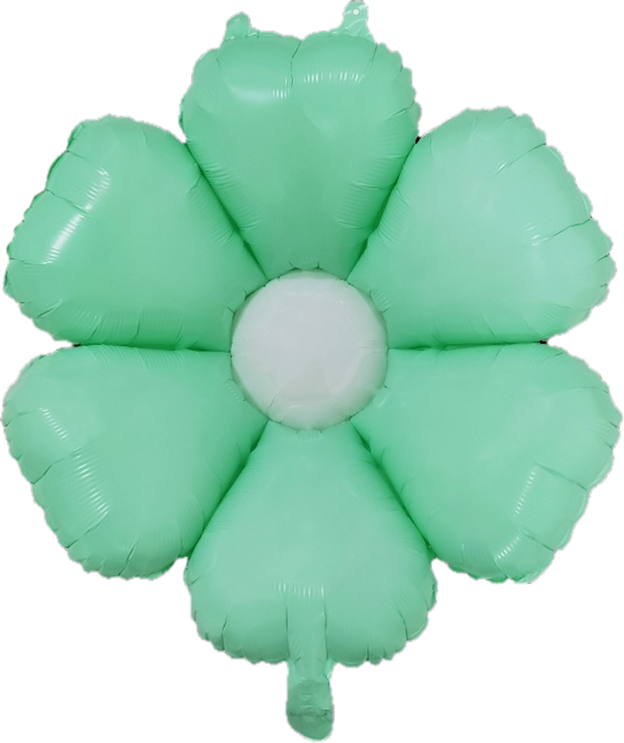 20"B Flower Daisy Pastel Mint Green Air Filled Balloon
