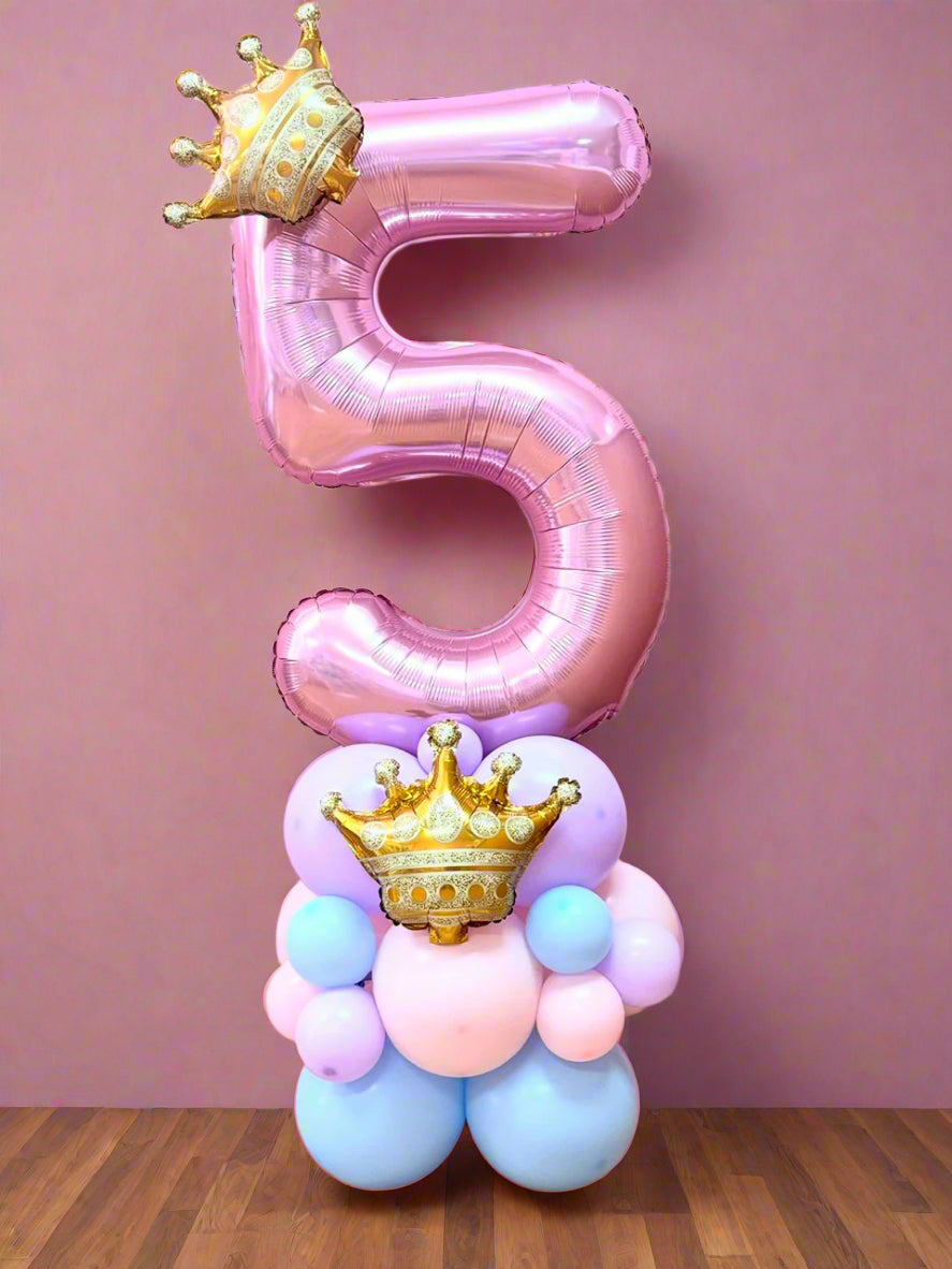 Custom Standing Balloon With Crown Accents