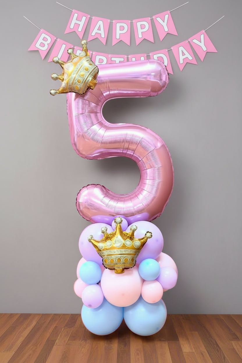 Free Standing Balloon With Crown Accents