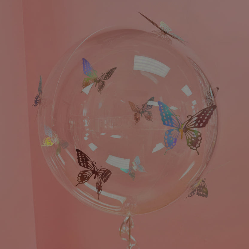 3D Butterfly Clear Balloon- Custom