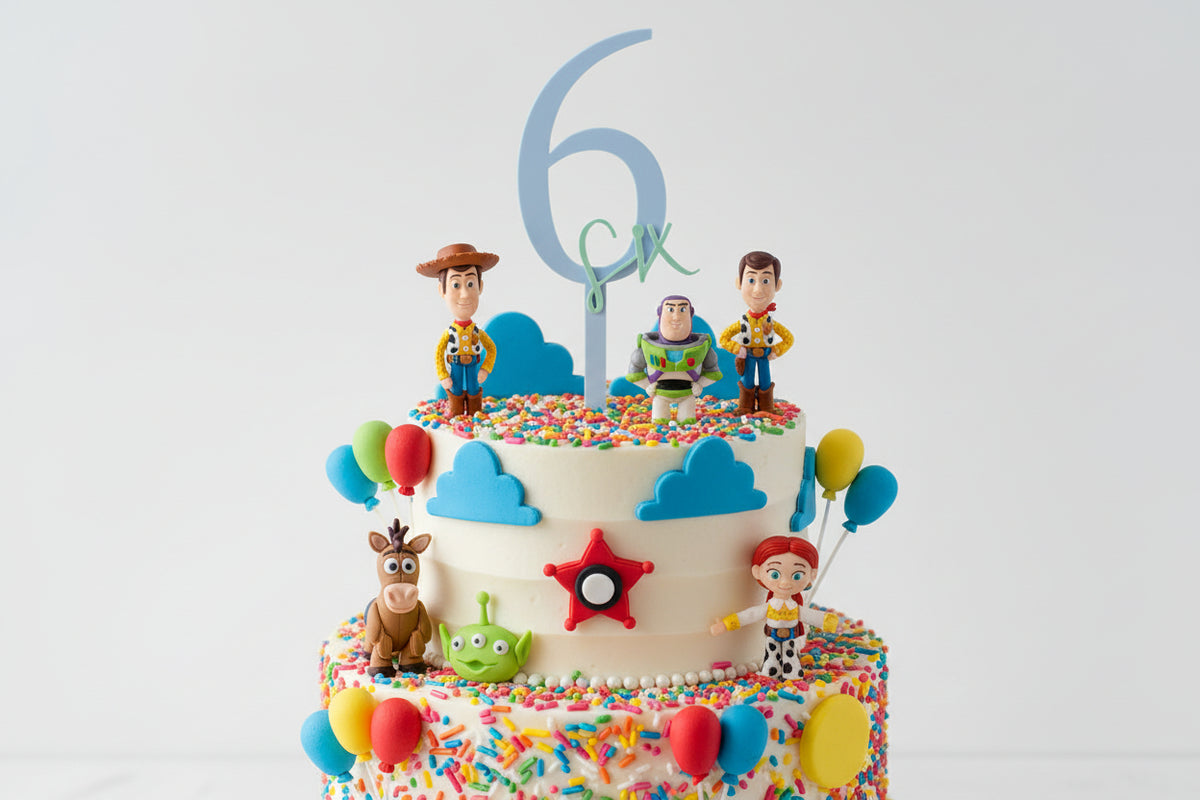 Light blue and mint Number 6 - Acrylic cake topper