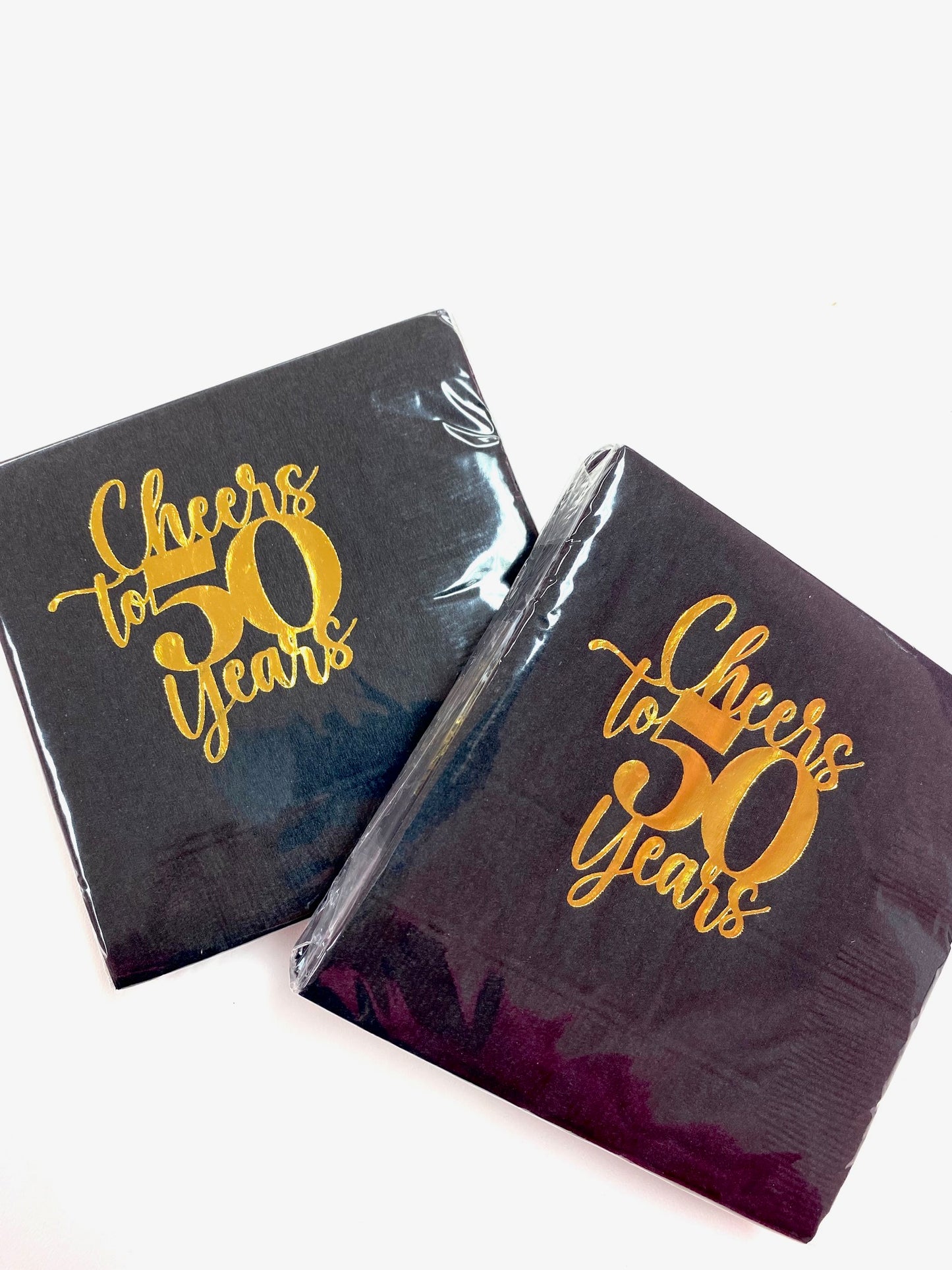 50th Birthday Napkin- Black