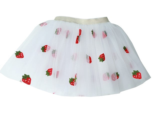 Strawberry tutu: 2-6 year / White