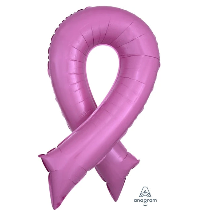 36" Ribbon Awareness Cause Pink Breast Cancer Mylar Balloon