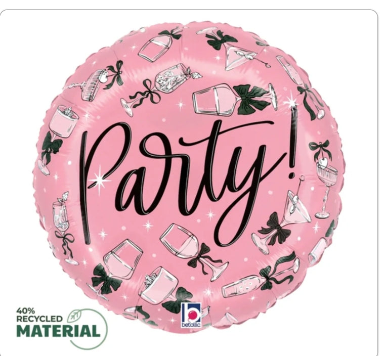 18" Black Bow Party Mylar Balloon