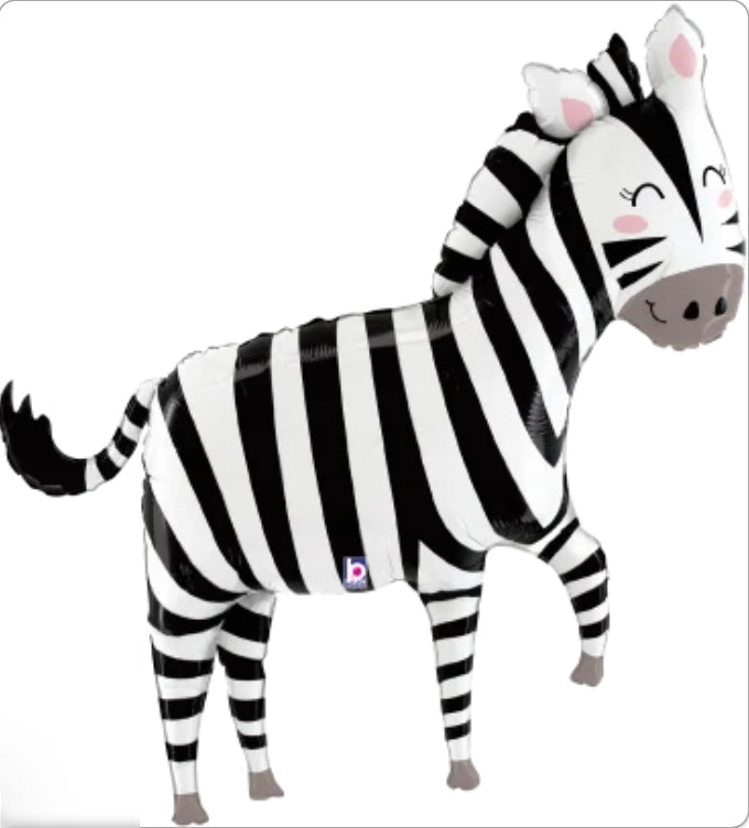 Jungle Zebra 43 inch Shaped Mylar Balloon