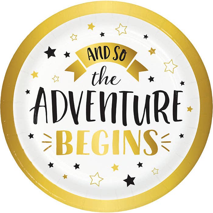 Adventure Begins Paper Dessert Plates, 8/Pkg
